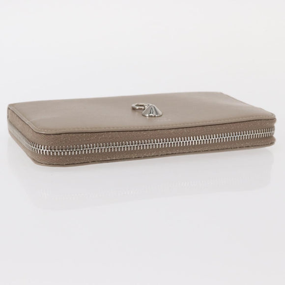 FENDI Long Wallet Leather Beige Gold Auth am9610