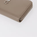FENDI Long Wallet Leather Beige Gold Auth am9610-14