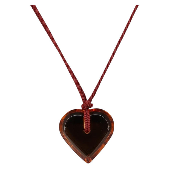 Baccarat Necklace Glass Orange Auth am9611