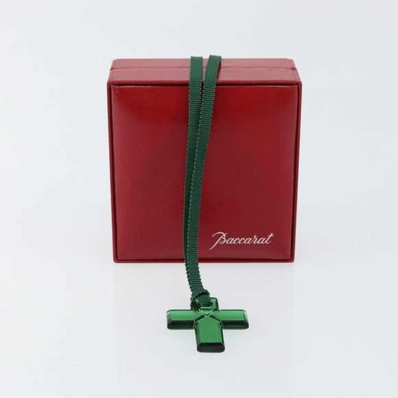 Baccarat Necklace Glass Green Auth am9612