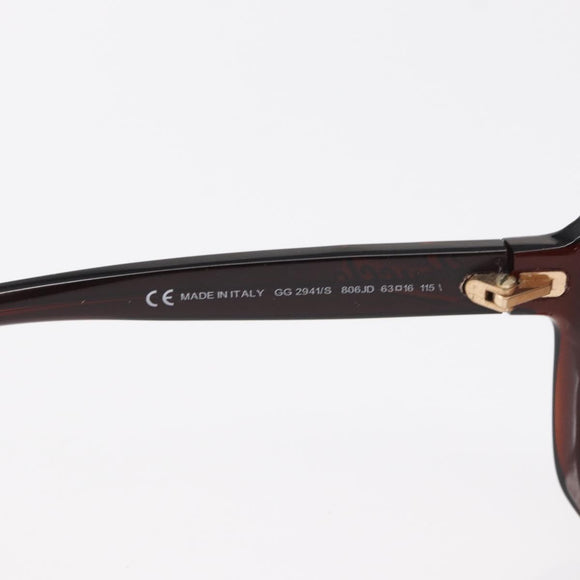 GUCCI Sunglasses plastic Dark Brown Auth am9614