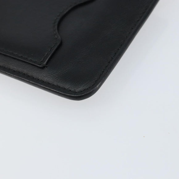 Salvatore Ferragamo Gancini Coin Purse Leather Black Gold Auth am9616