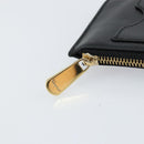 Salvatore Ferragamo Gancini Coin Purse Leather Black Gold Auth am9616-8