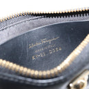 Salvatore Ferragamo Gancini Coin Purse Leather Black Gold Auth am9616-12