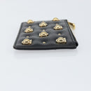 Salvatore Ferragamo Gancini Coin Purse Leather Black Gold Auth am9616-3