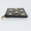 Salvatore Ferragamo Gancini Coin Purse Leather Black Gold Auth am9616-4