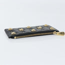 Salvatore Ferragamo Gancini Coin Purse Leather Black Gold Auth am9616-5