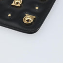 Salvatore Ferragamo Gancini Coin Purse Leather Black Gold Auth am9616-7