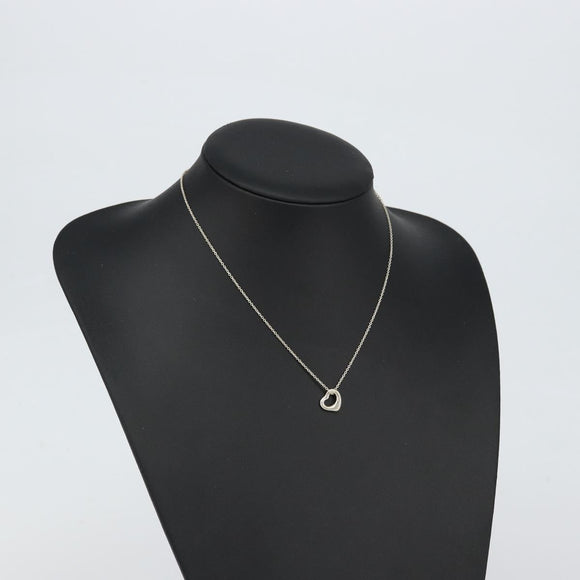 TIFFANY&Co. Open Heart Necklace Ag925 Silver Auth am9618