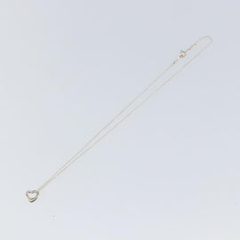 TIFFANY&Co. Open Heart Necklace Ag925 Silver Auth am9618 - 0