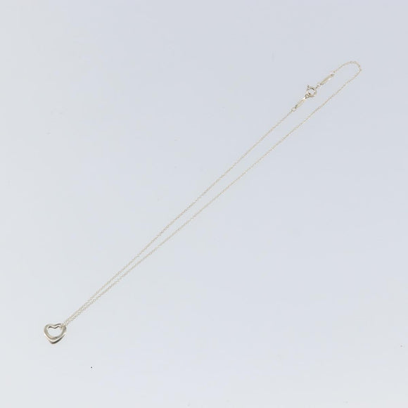 TIFFANY&Co. Open Heart Necklace Ag925 Silver Auth am9618