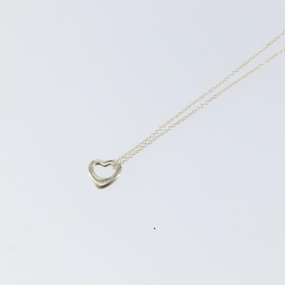 TIFFANY&Co. Open Heart Necklace Ag925 Silver Auth am9618