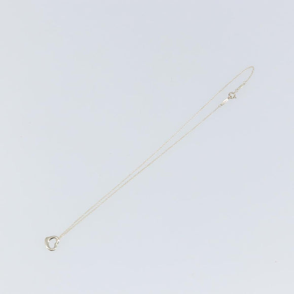 TIFFANY&Co. Open Heart Necklace Ag925 Silver Auth am9618