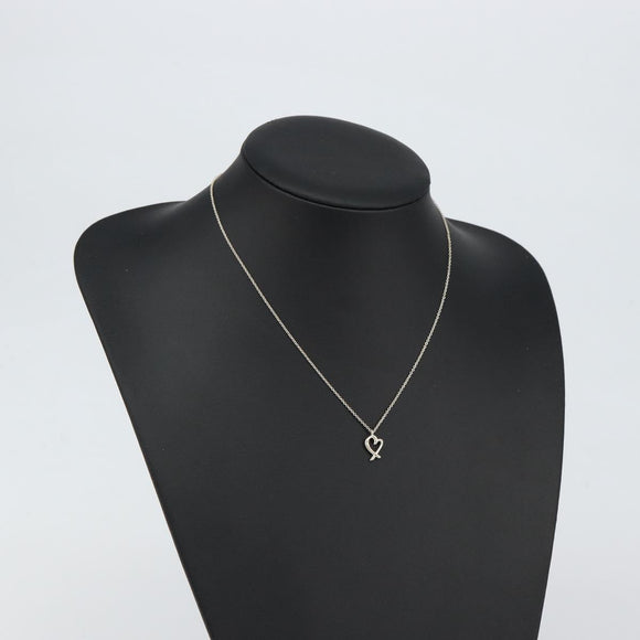 TIFFANY&Co. Loving Heart Necklace Ag925 Silver Auth am9619