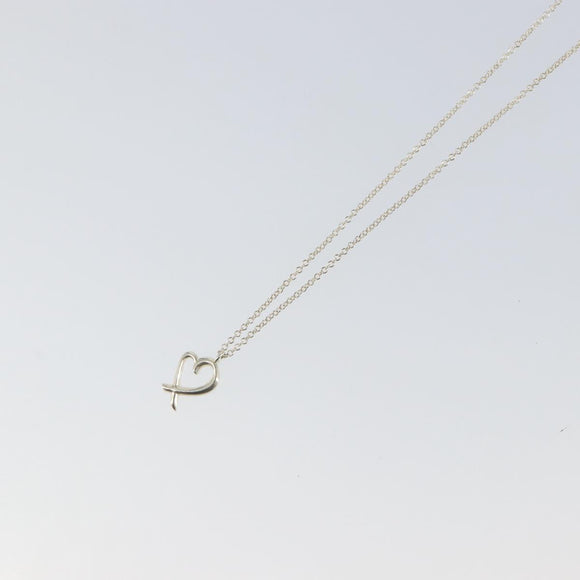 TIFFANY&Co. Loving Heart Necklace Ag925 Silver Auth am9619