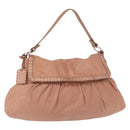 FENDI Celeria Shoulder Bag Leather Pink Silver Auth am9621-1