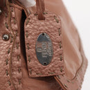 FENDI Celeria Shoulder Bag Leather Pink Silver Auth am9621-19