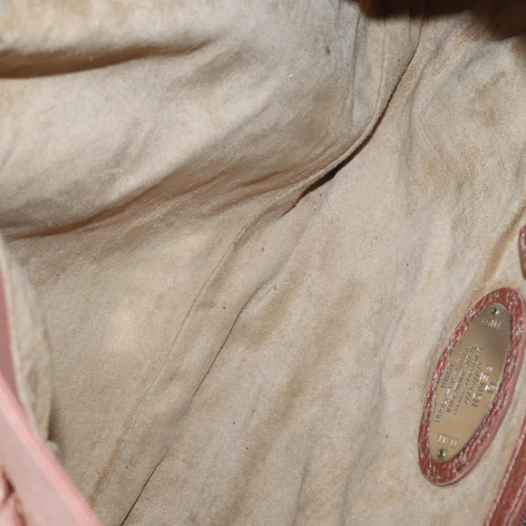 FENDI Celeria Shoulder Bag Leather Pink Silver Auth am9621