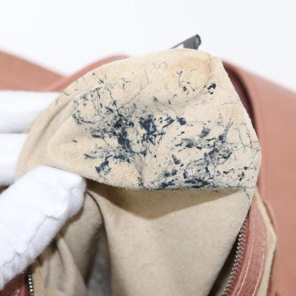 FENDI Celeria Shoulder Bag Leather Pink Silver Auth am9621