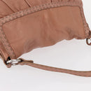 FENDI Celeria Shoulder Bag Leather Pink Silver Auth am9621-8