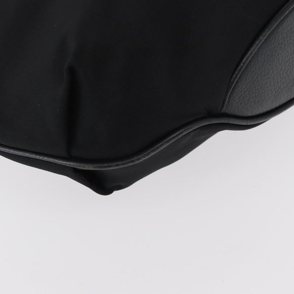 BURBERRY Nova Check Shoulder Bag Nylon Black Silver Auth am9622