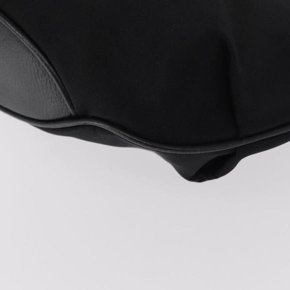 BURBERRY Nova Check Shoulder Bag Nylon Black Silver Auth am9622