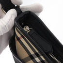 BURBERRY Nova Check Shoulder Bag Nylon Black Silver Auth am9622-10