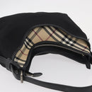BURBERRY Nova Check Shoulder Bag Nylon Black Silver Auth am9622-6