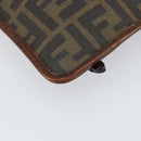 FENDI Zucca Canvas Schoudertas PVC Zwart Bruin Auth am9623-17