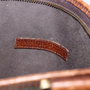 FENDI Zucca Canvas Schoudertas PVC Zwart Bruin Auth am9623-12