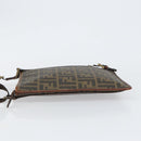 FENDI Zucca Canvas Shoulder Bag PVC Black Brown Auth am9623-4