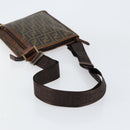 FENDI Zucca Canvas Shoulder Bag PVC Black Brown Auth am9623-7