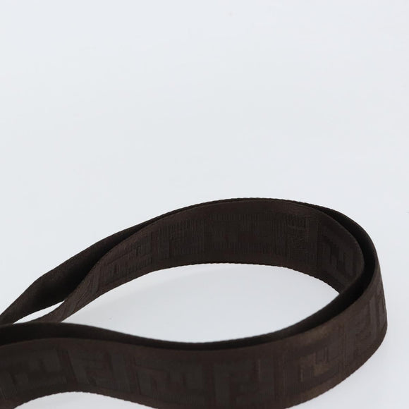 FENDI Zucca Canvas Shoulder Bag PVC Black Brown Auth am9623