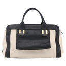 Chloe Alice Hand Bag Leather Black Gold Auth am9624-3