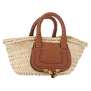 Chloe Hand Bag Straw Leather Beige Auth am9625-1