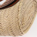 Chloe Hand Bag Straw Leather Beige Auth am9625-9