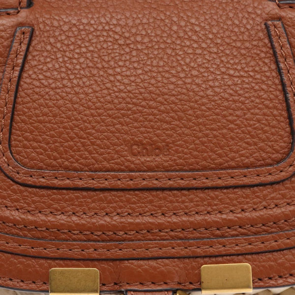 Chloe Hand Bag Straw Leather Beige Auth am9625