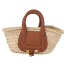 Chloe Hand Bag Straw Leather Beige Auth am9625-13