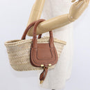 Chloe Hand Bag Straw Leather Beige Auth am9625-21