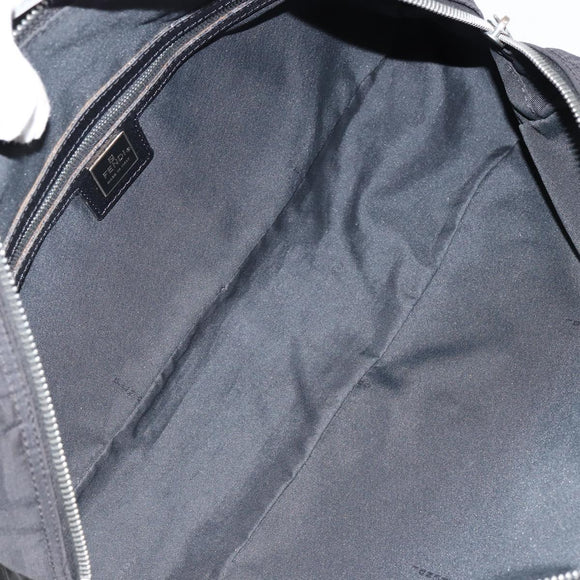 FENDI Zucca Canvas Shoulder Bag Black Silver Auth am9627