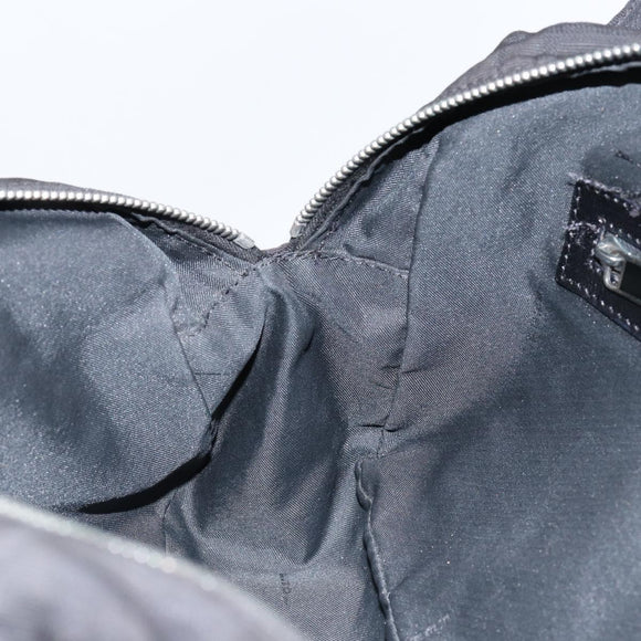 FENDI Zucca Canvas Shoulder Bag Black Silver Auth am9627