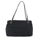FENDI Zucca Canvas Shoulder Bag Black Silver Auth am9627-13
