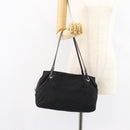 FENDI Zucca Canvas Shoulder Bag Black Silver Auth am9627-24
