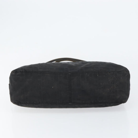 FENDI Zucca Canvas Shoulder Bag Black Silver Auth am9627