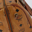 MCM Logogram Vicetos Hand Bag PVC Leather Brown Gold Auth am9628-17