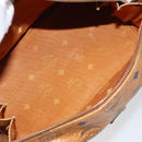 MCM Logogram Vicetos Hand Bag PVC Leather Brown Gold Auth am9628-18