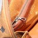 MCM Logogram Vicetos Hand Bag PVC Leather Brown Gold Auth am9628-21