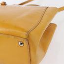 FENDI 2 JOURS Hand Bag Leather 2way Yellow Silver Auth am9630-17