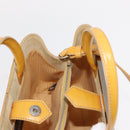 FENDI 2 JOURS Hand Bag Leather 2way Yellow Silver Auth am9630-20