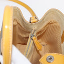 FENDI 2 JOURS Hand Bag Leather 2way Yellow Silver Auth am9630-21